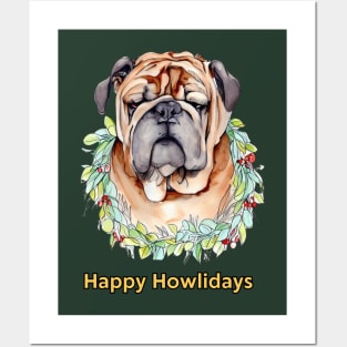 Happy Howlidays Mastiff Posters and Art